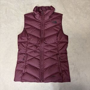 North Face 550 Down Vest Womens Size XS Aconcagua Puffer Quilted Maroon Burgundy